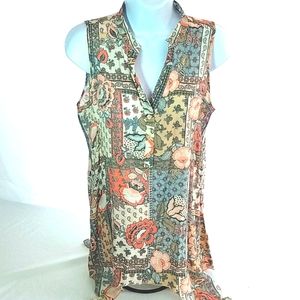 Spense Women's Floral Sleeveless Blouse Size Small Petite